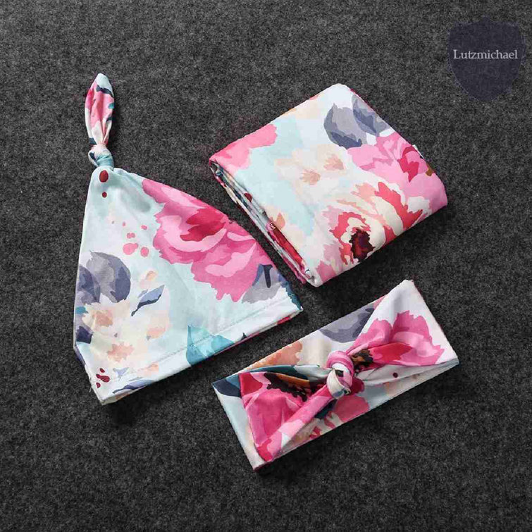 Gemma Violet Bostic Pink/Blue Cotton Receiving Blanket Wayfair Canada